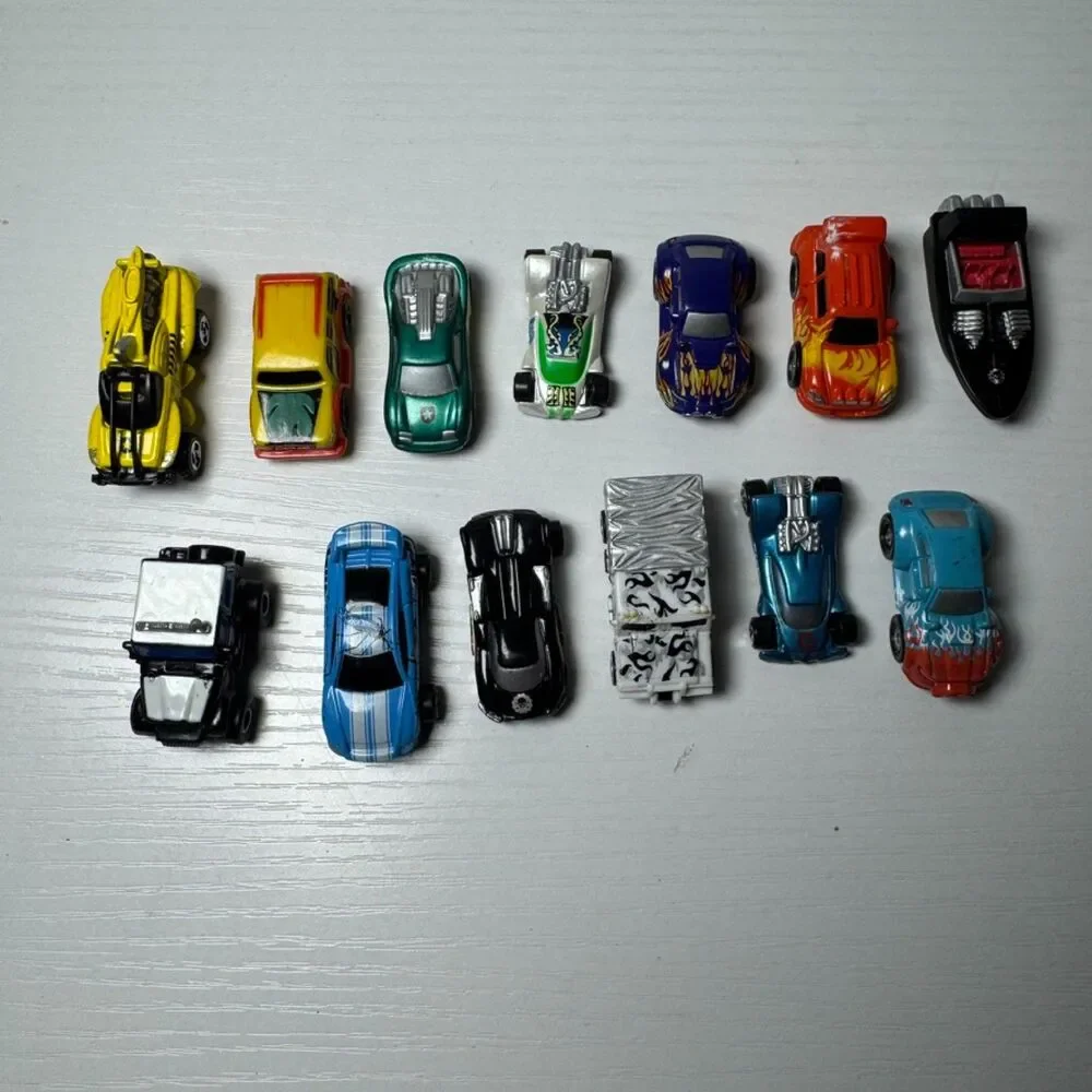 Micro Toy Cars Lot 13 Piece Assorted Miniature Vehicles